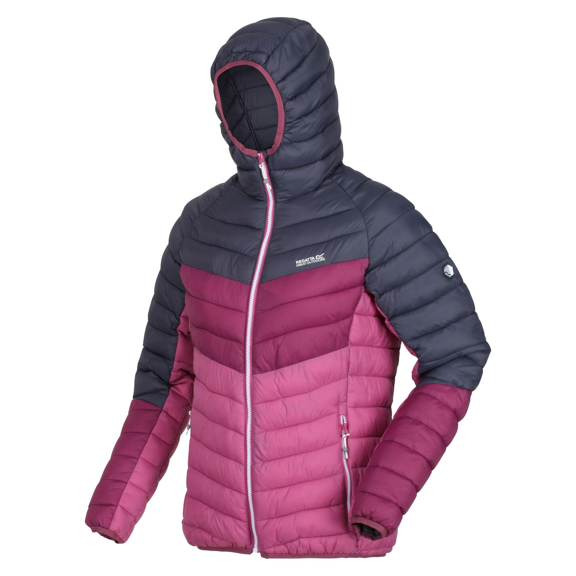 Womens/Ladies Harrock Lightweight Puffer Jacket (Seal Grey/Amaranth Haze) 3/4