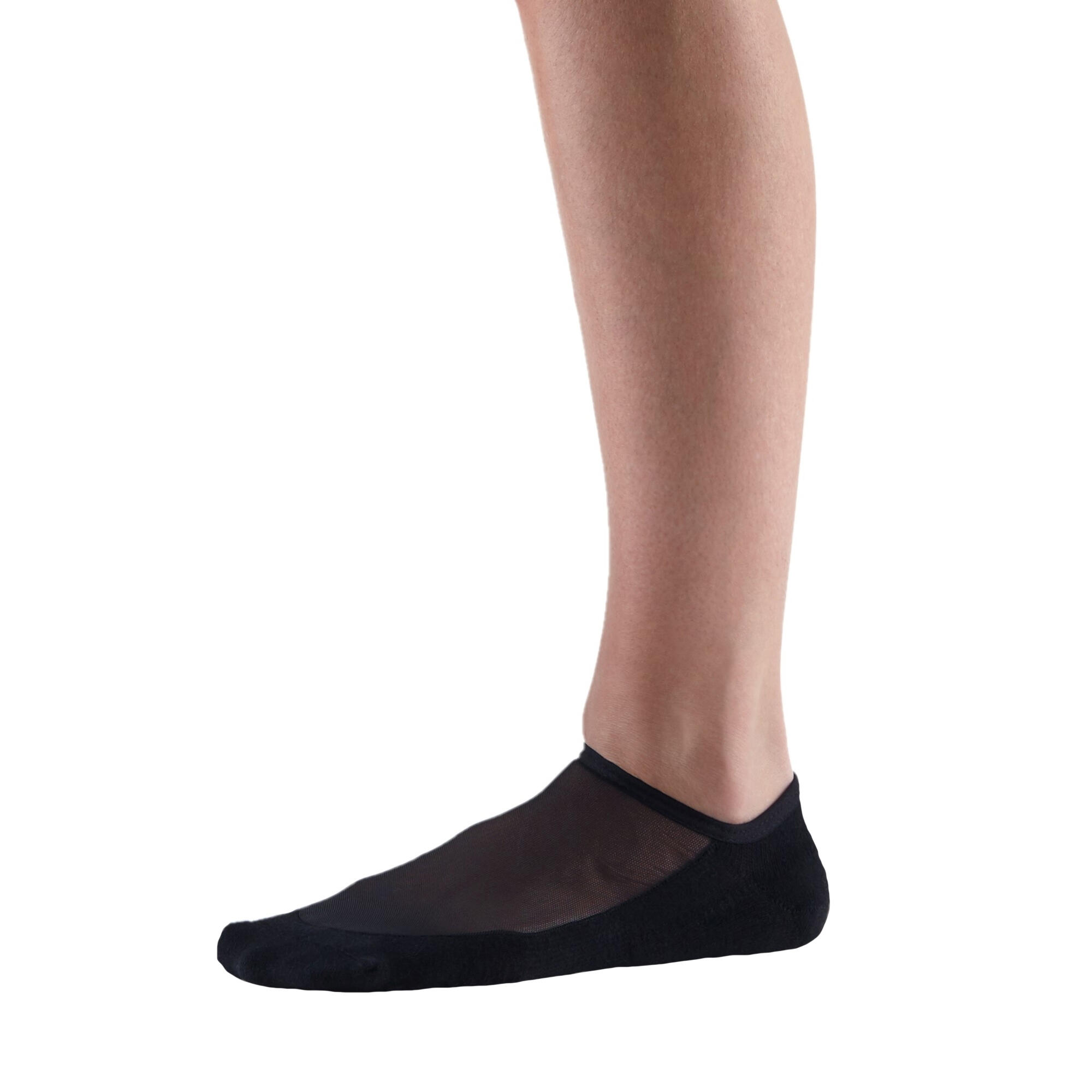 Womens/Ladies Maddie Mesh Gripped Socks (Black) 3/4