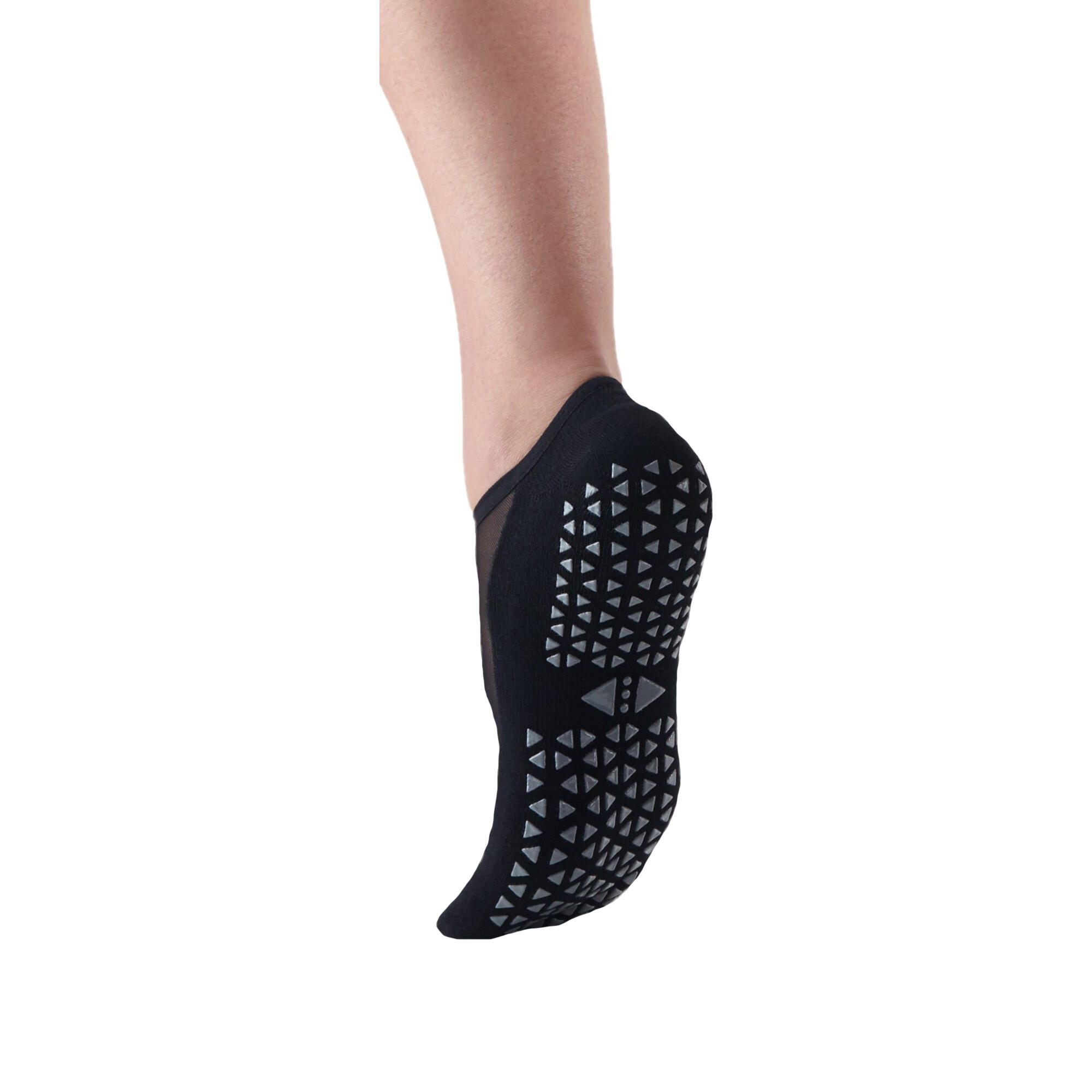 Womens/Ladies Maddie Mesh Gripped Socks (Black) 2/4