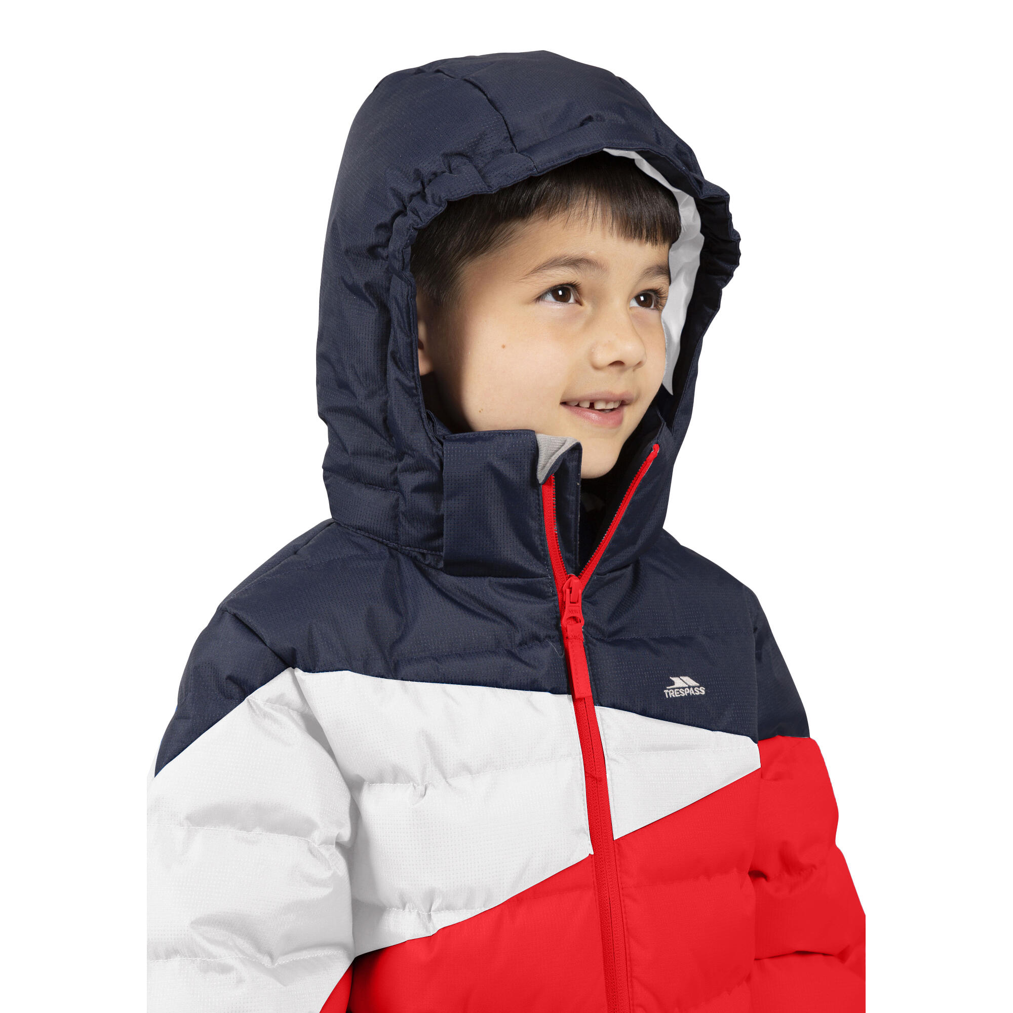 Childrens/Kids Layout Padded Jacket (Red) 3/4