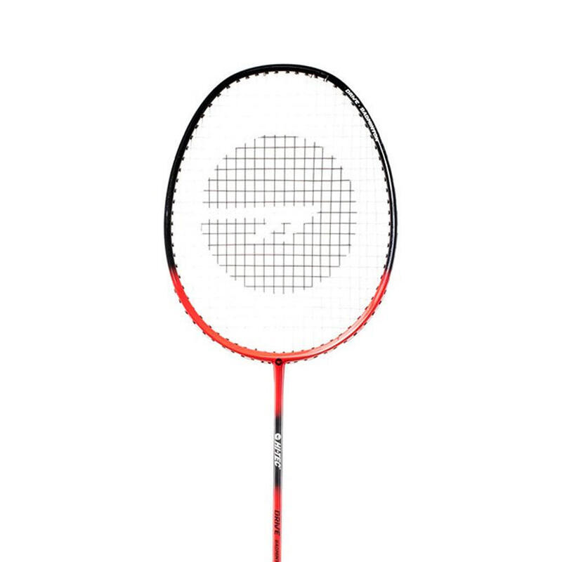 Raquete de badminton com logótipo Drive Vermelho papoila/preto