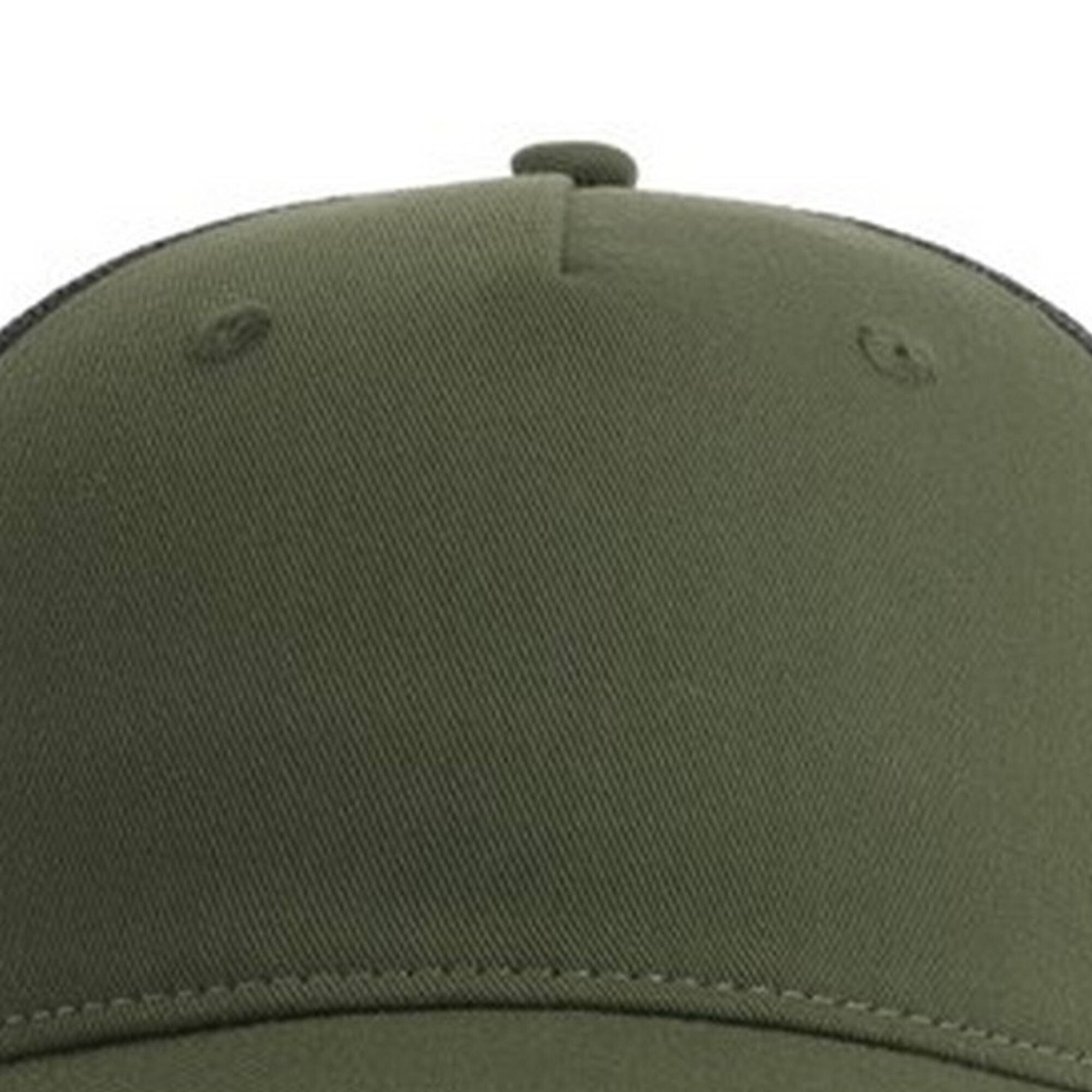 Unisex Adult Zion 6 Panel Recycled Trucker Cap (Olive/Black) 3/3