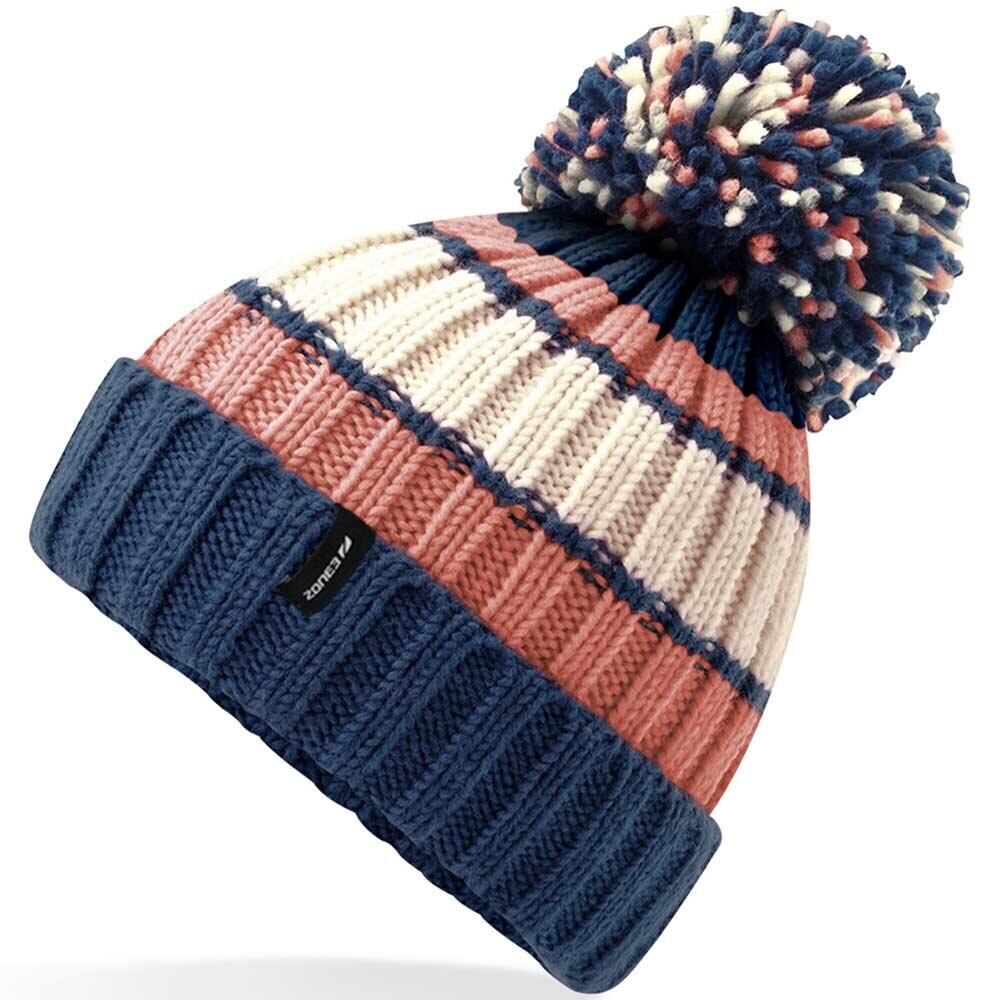 ZONE3 Heat-Tech Beanie, Pink/Navy