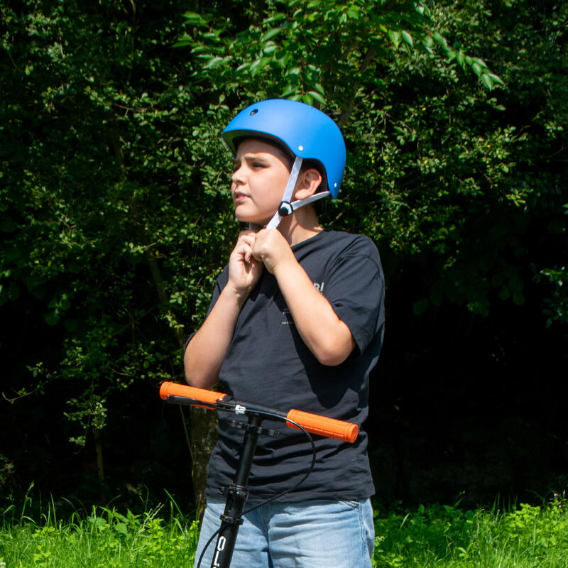 Kinderhelm OLSSON Blauw S/M + Beschermings Kit - Scooters Fiets Skateboards