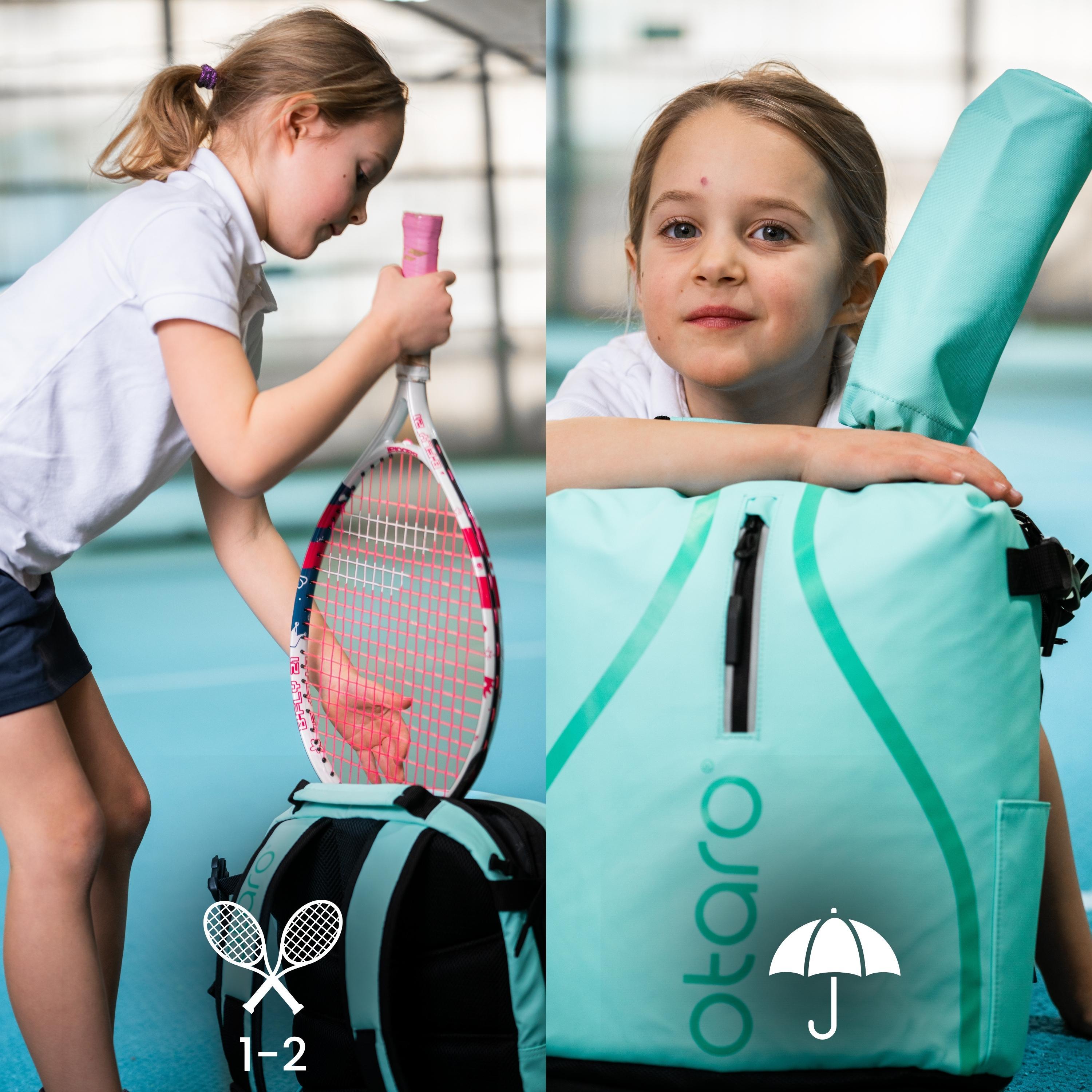 Kinder Tennisrucksack mit Schuhfach | Kids 19L - Mintgrün 3/8