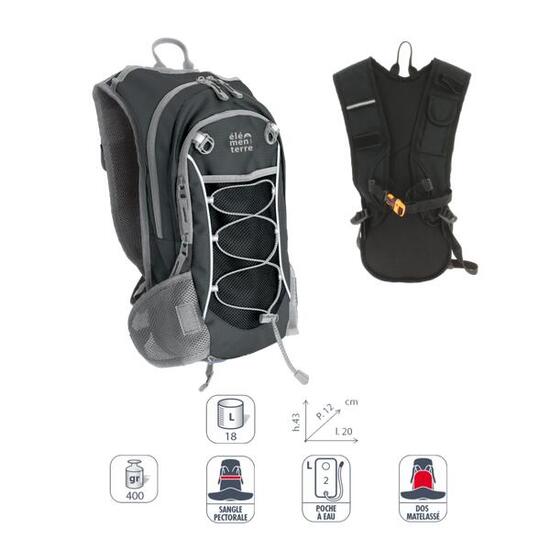 Rucksack + Trinksack elementerre dyoter 18 l