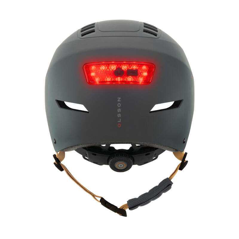Helm met licht OLSSON URBAN LIGHT Antraciet 51-54cm Step skateboard Schaatsen