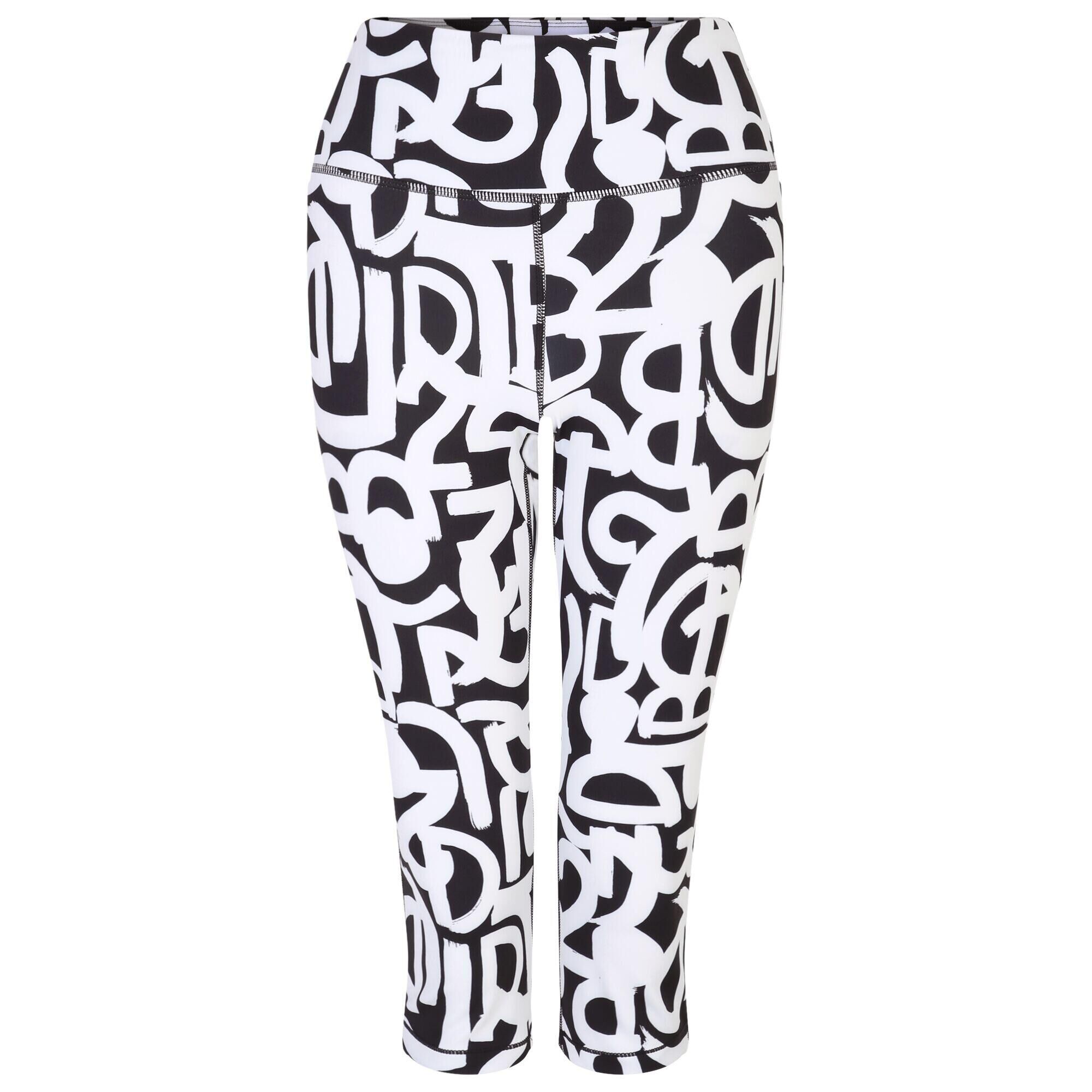 DARE 2B Womens/Ladies Influential Graffiti 3/4 Leggings (Black/White)