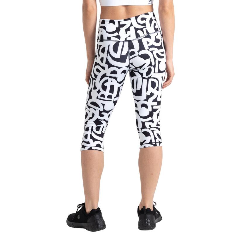 Dames Influential Graffiti 3/4 Legging (Zwart/Wit)