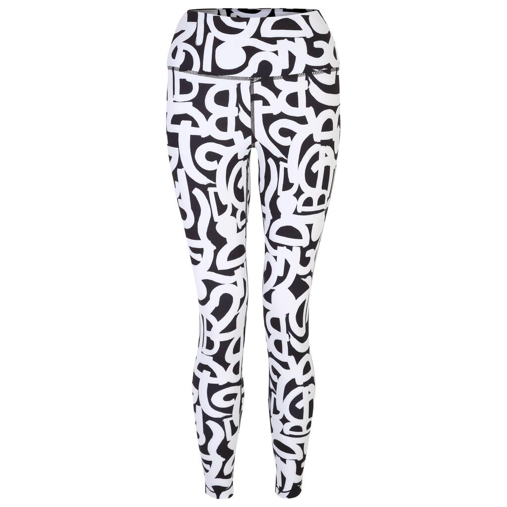 Womens/Ladies Influential Graffiti Leggings (Black/White)