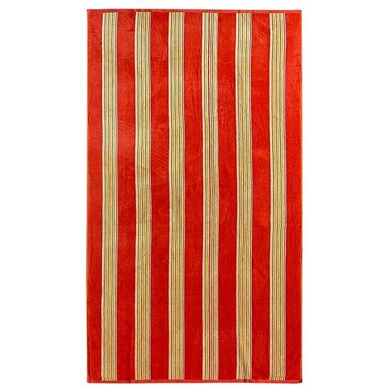 Serviette de bain éponge velours Jacquard Milonga Orange 90x170 400g/m²