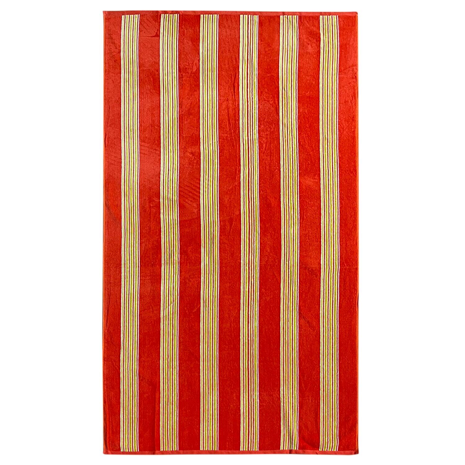 Le Comptoir De La Plage - Serviette De Bain Éponge Velours Jacquard Milonga Orange 90x170 400g/m² - Serviette - Orange - 42 M/l - Decathlon