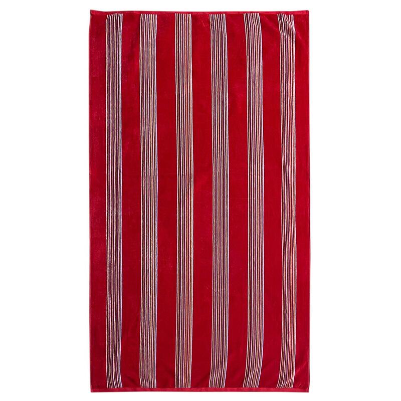 Milonga Red Jacquard Fluwelen Handdoek 90x170 400g/m² - Handdoeken