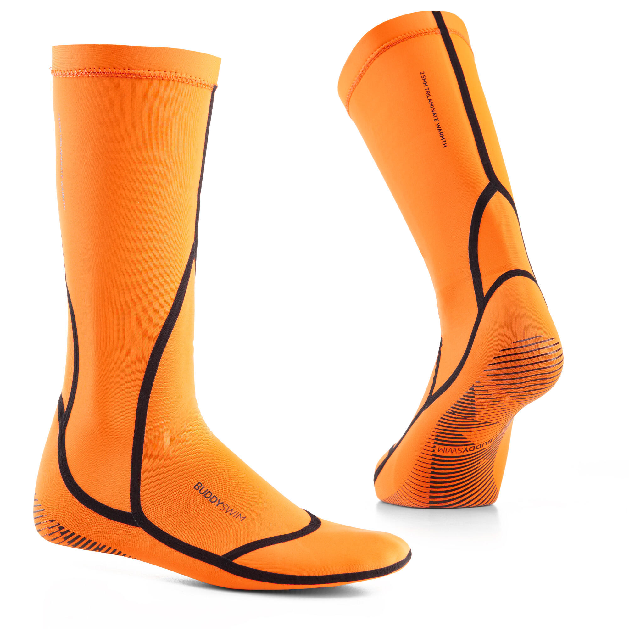 Buddyswim - Chaussettes En Néoprène 2,5 Mm Pour La Natation En Eau Libre Buddyswim Orange - Chaussons Néoprène - Orange - 43 - Decathlon