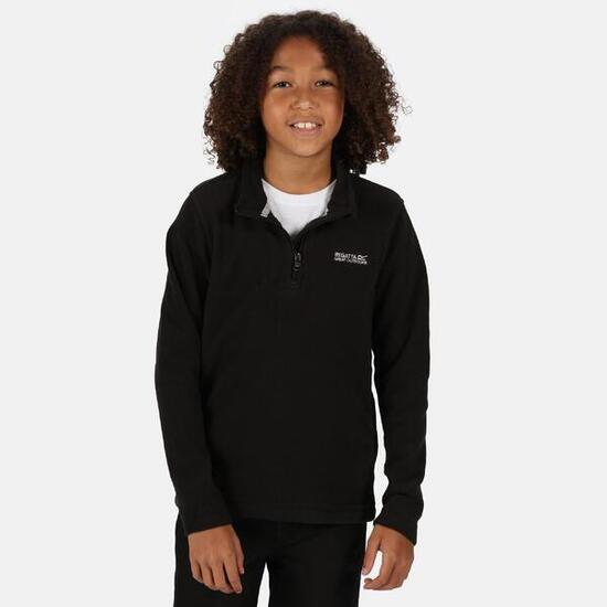 Geweldige Outdoors Kinder Hot Shot II Half Zip Fleece Hoodie (Black/Black)