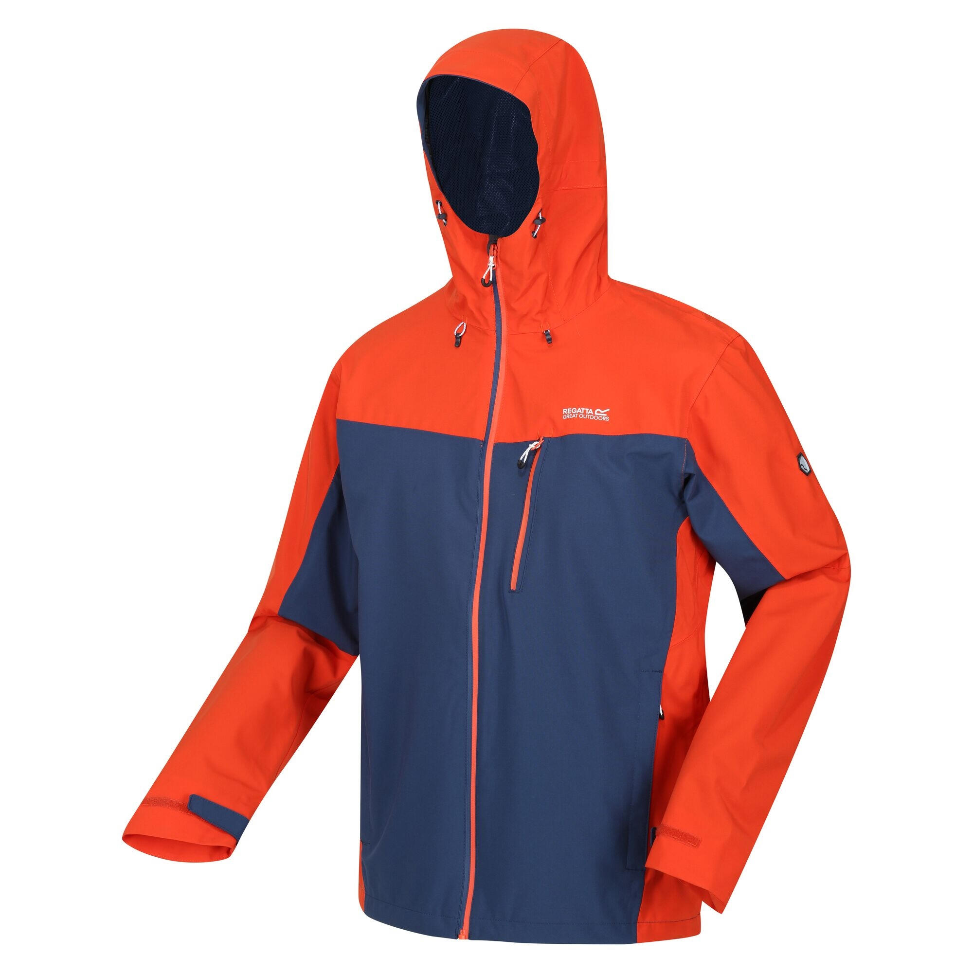 Mens Birchdale Waterproof Hooded Jacket (Admiral Blue/Rusty Orange) 3/5