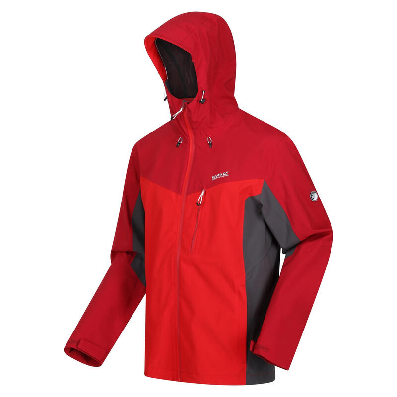 Giacca Impermeabile Con Cappuccio Uomo Regatta Birchdale Rosso Cina Rosso Scuro