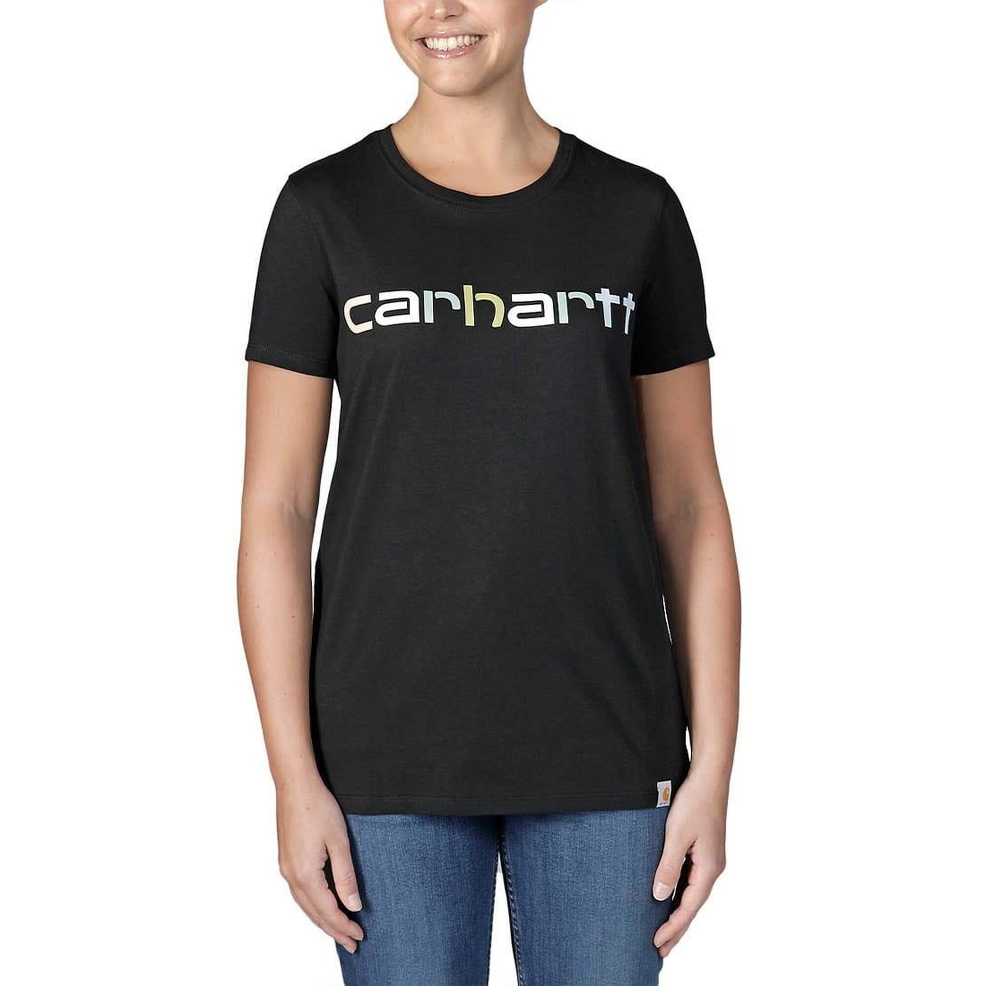 Koszulka bawełniana damska Carhartt Lightweight Multi Color Logo