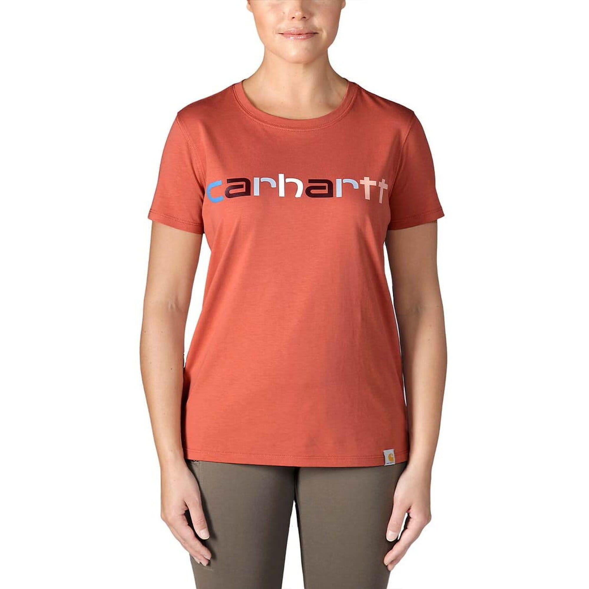 Koszulka bawełniana damska Carhartt Lightweight Multi Color Logo