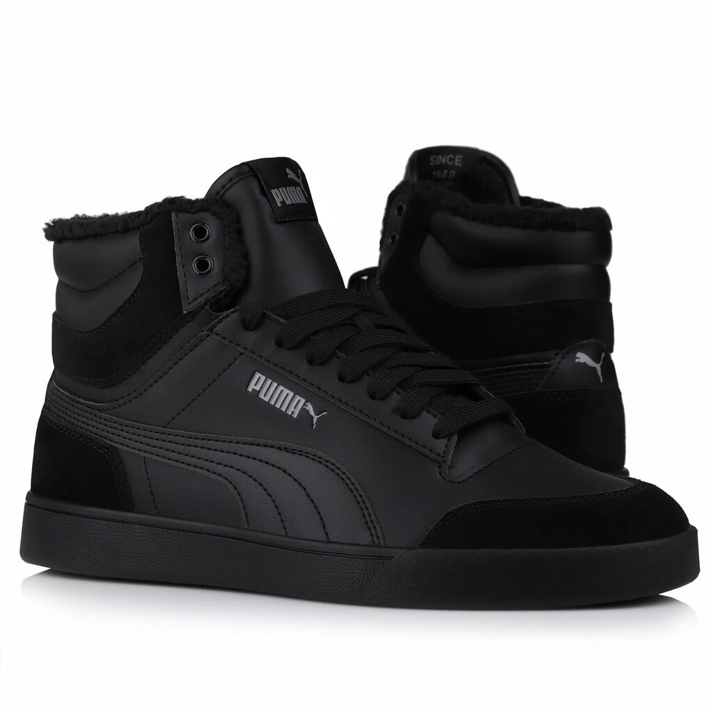 Mens Shuffle High Top Trainers (Black)