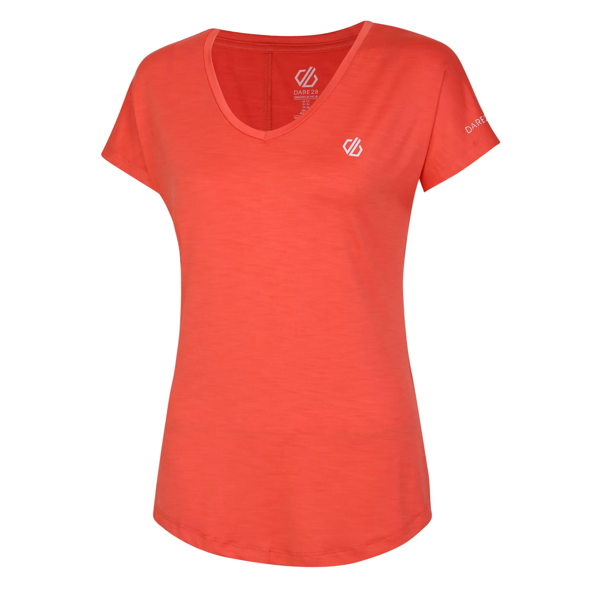 Womens/Ladies Active TShirt (Neon Peach) 1/4