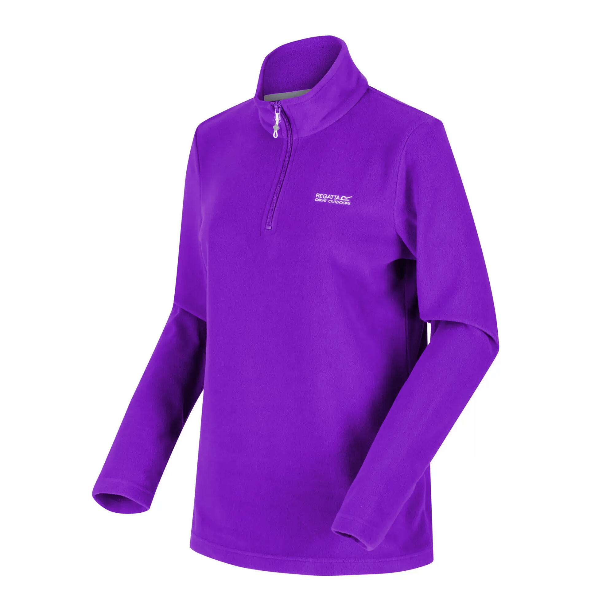 Great Outdoors Womens/Ladies Sweetheart 1/4 Zip Fleece Top (Violet) 3/4