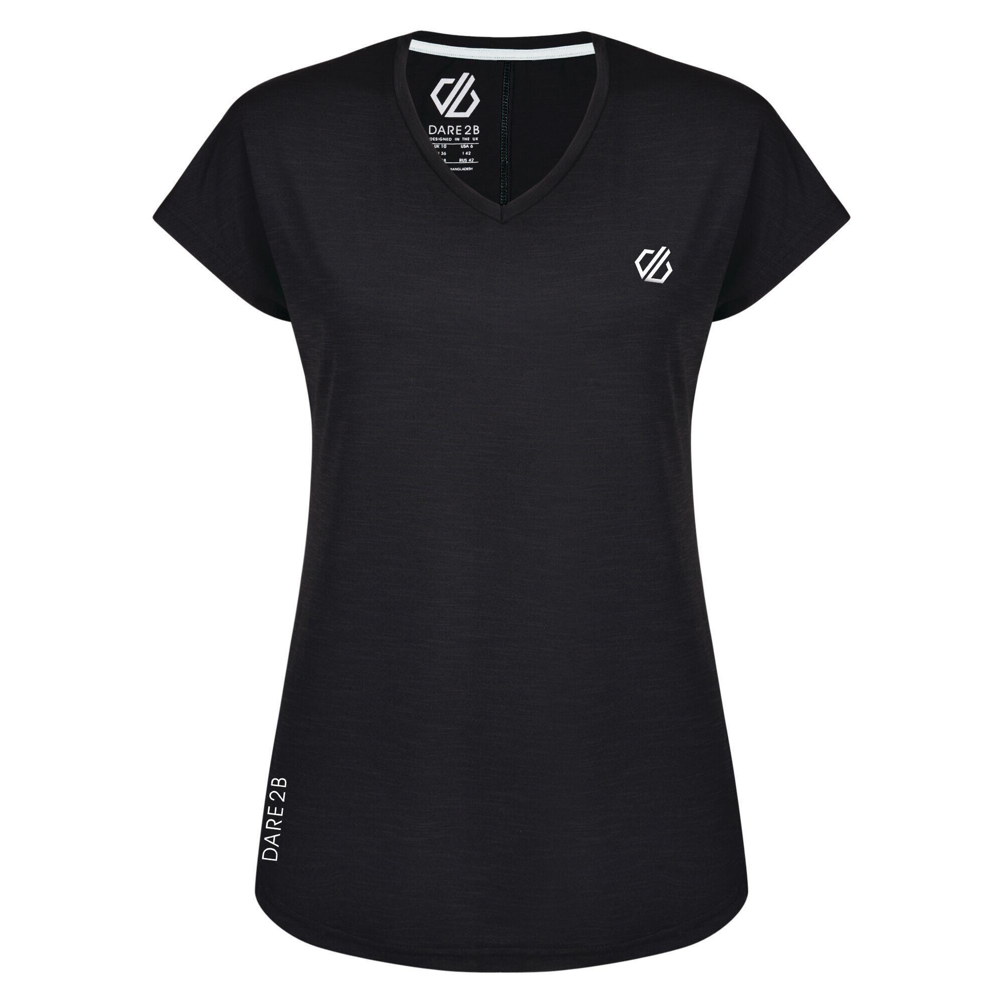 Womens/Ladies Active TShirt (Black) 1/4