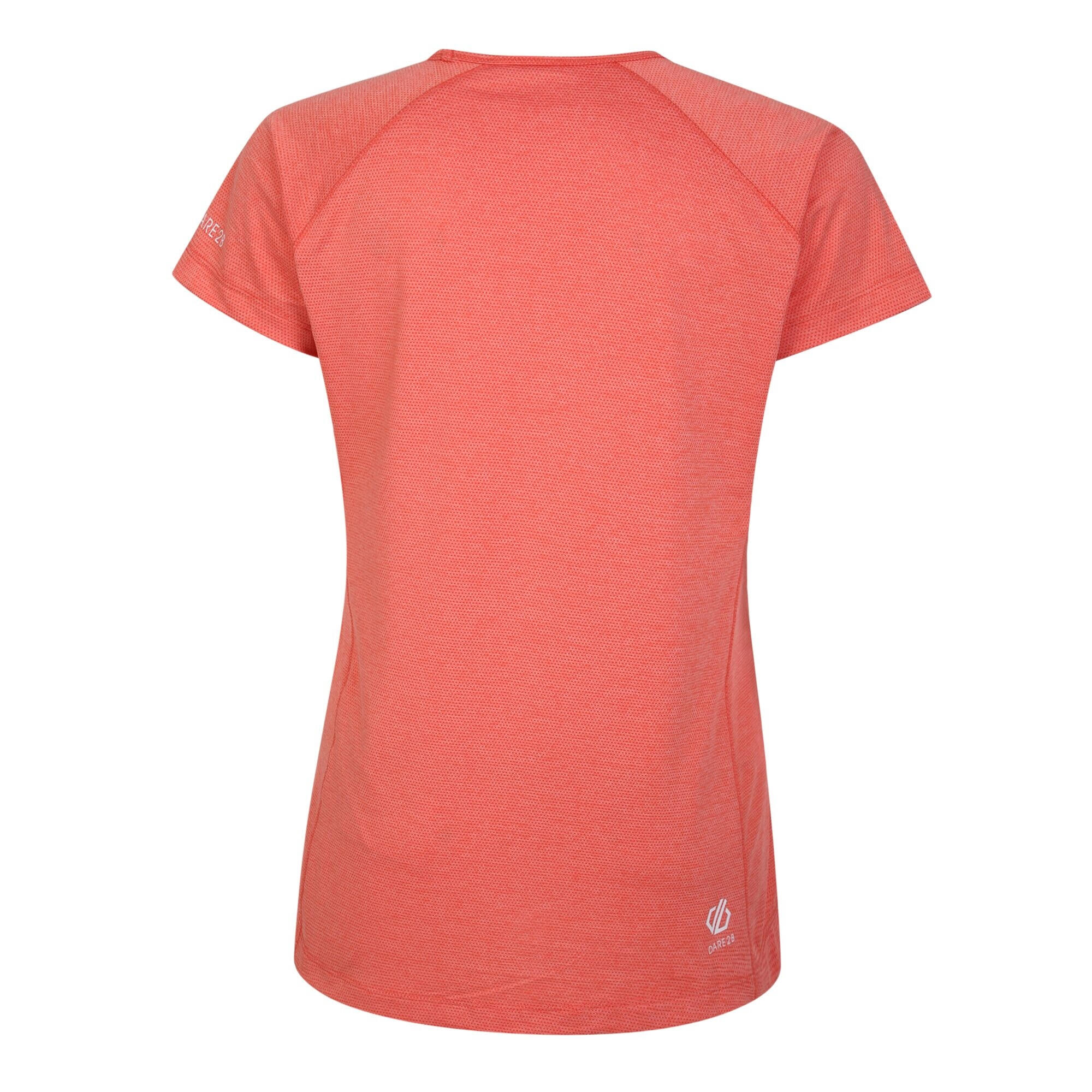 Womens/Ladies Corral Marl Lightweight TShirt (Neon Peach) 2/4