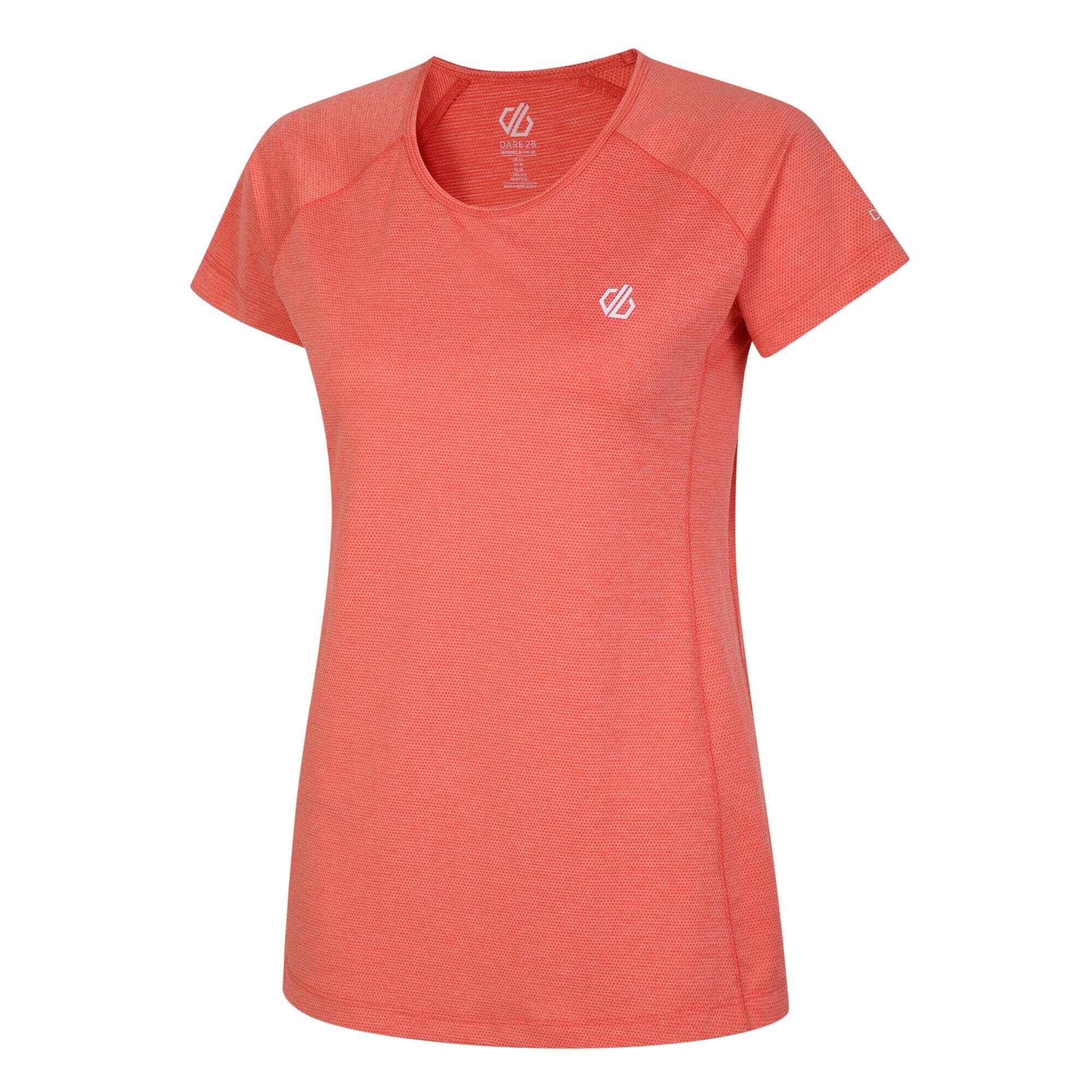 Womens/Ladies Corral Marl Lightweight TShirt (Neon Peach) 1/4