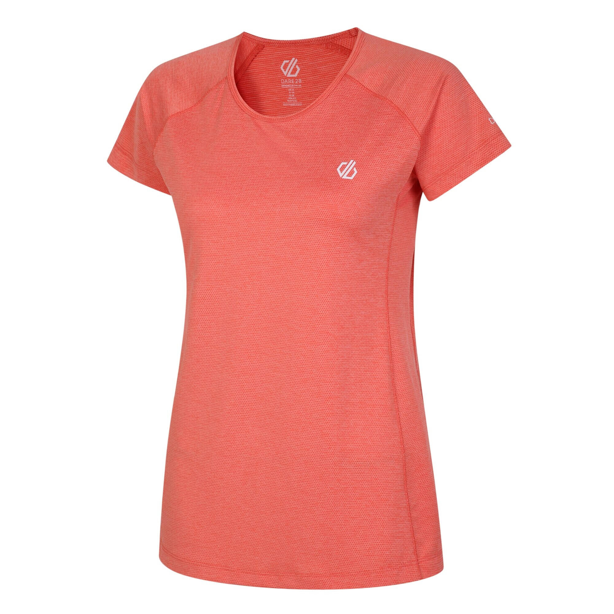 DARE 2B Womens/Ladies Corral Marl Lightweight TShirt (Neon Peach)