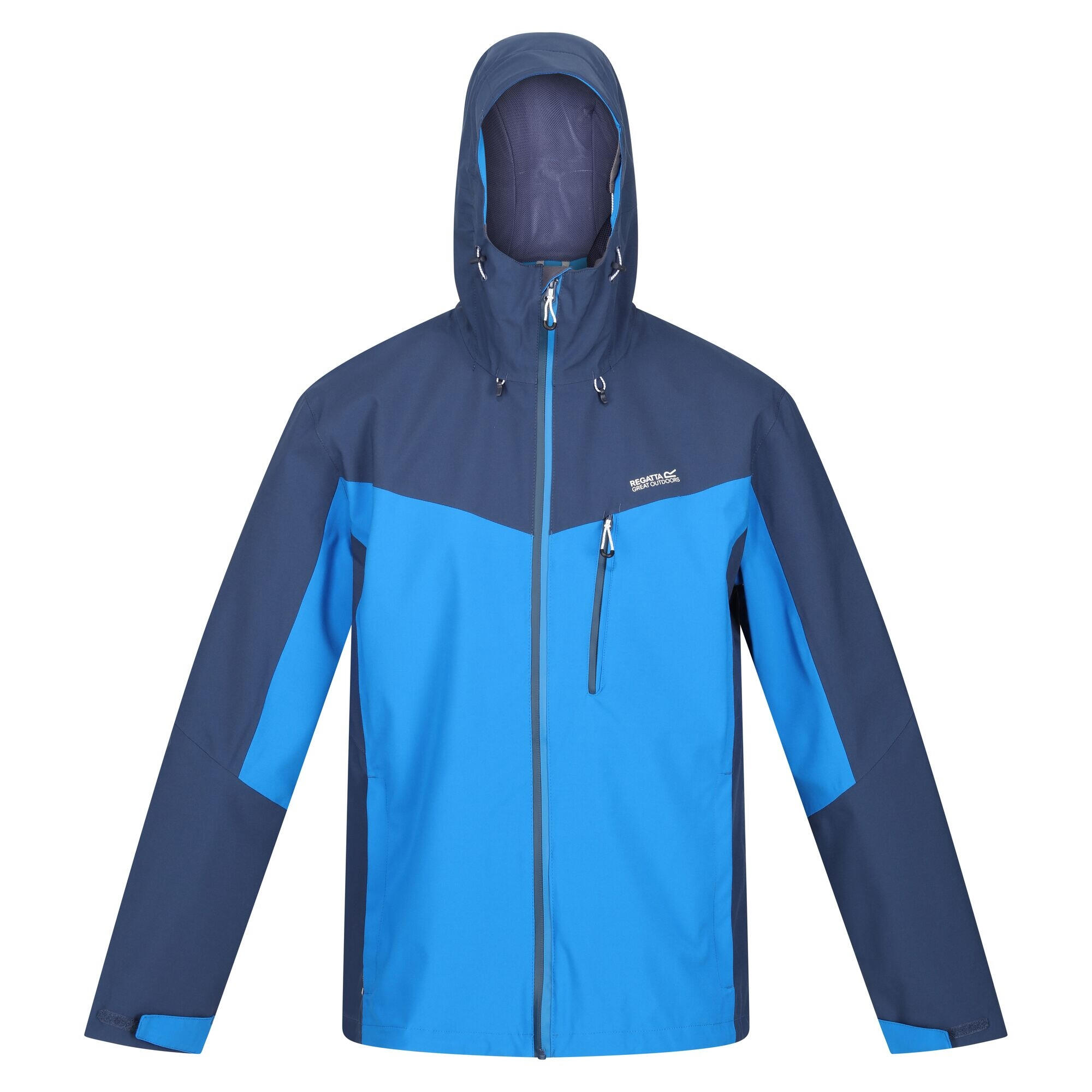 REGATTA Mens Birchdale Waterproof Hooded Jacket (Sky Diver Blue/Admiral Blue)