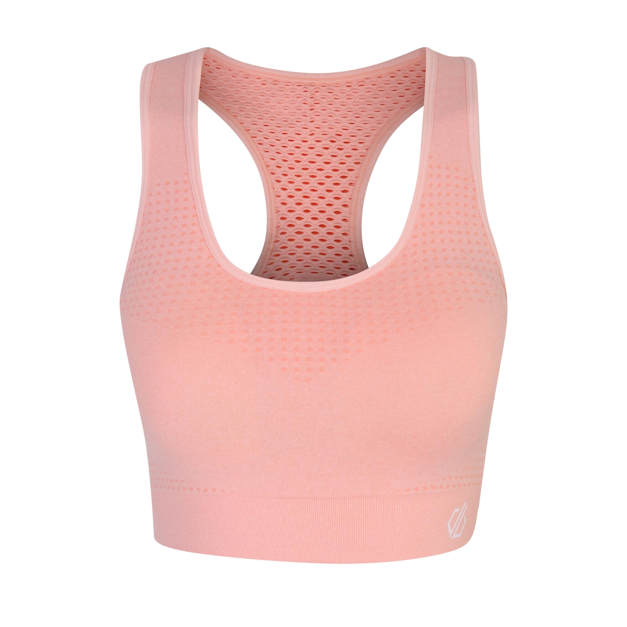 DARE 2B Womens/Ladies Dont Sweat It II Marl Sports Bra (Neon Peach)