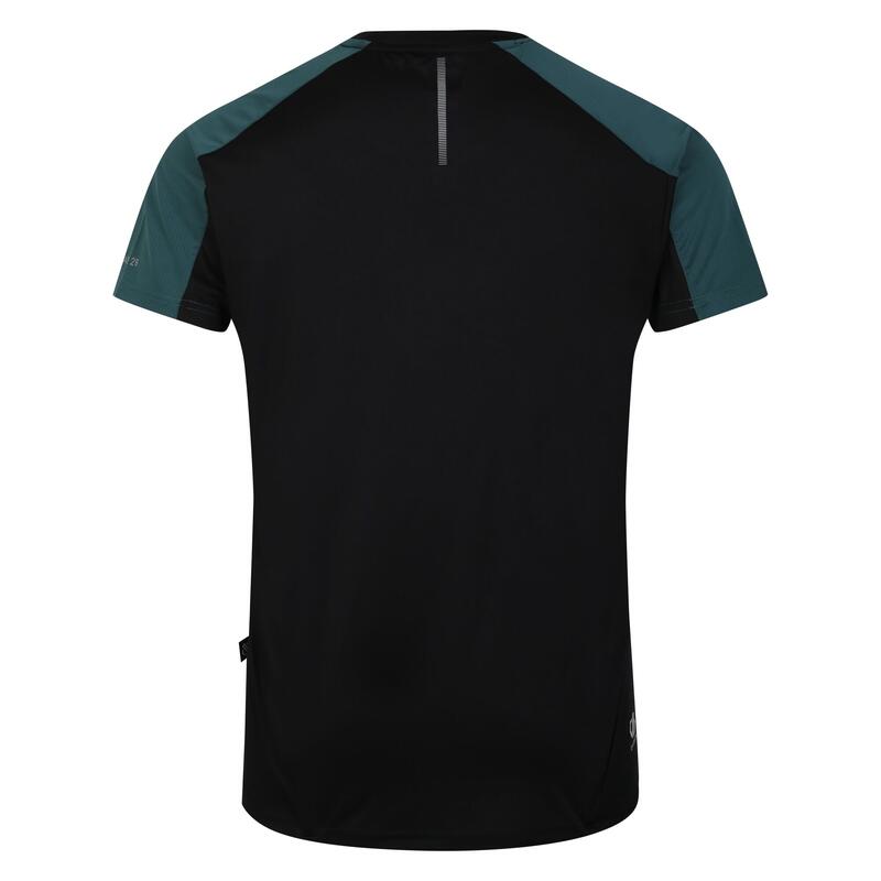 Camiseta Discernible III para Hombre Negro, Verde Mediterráneo