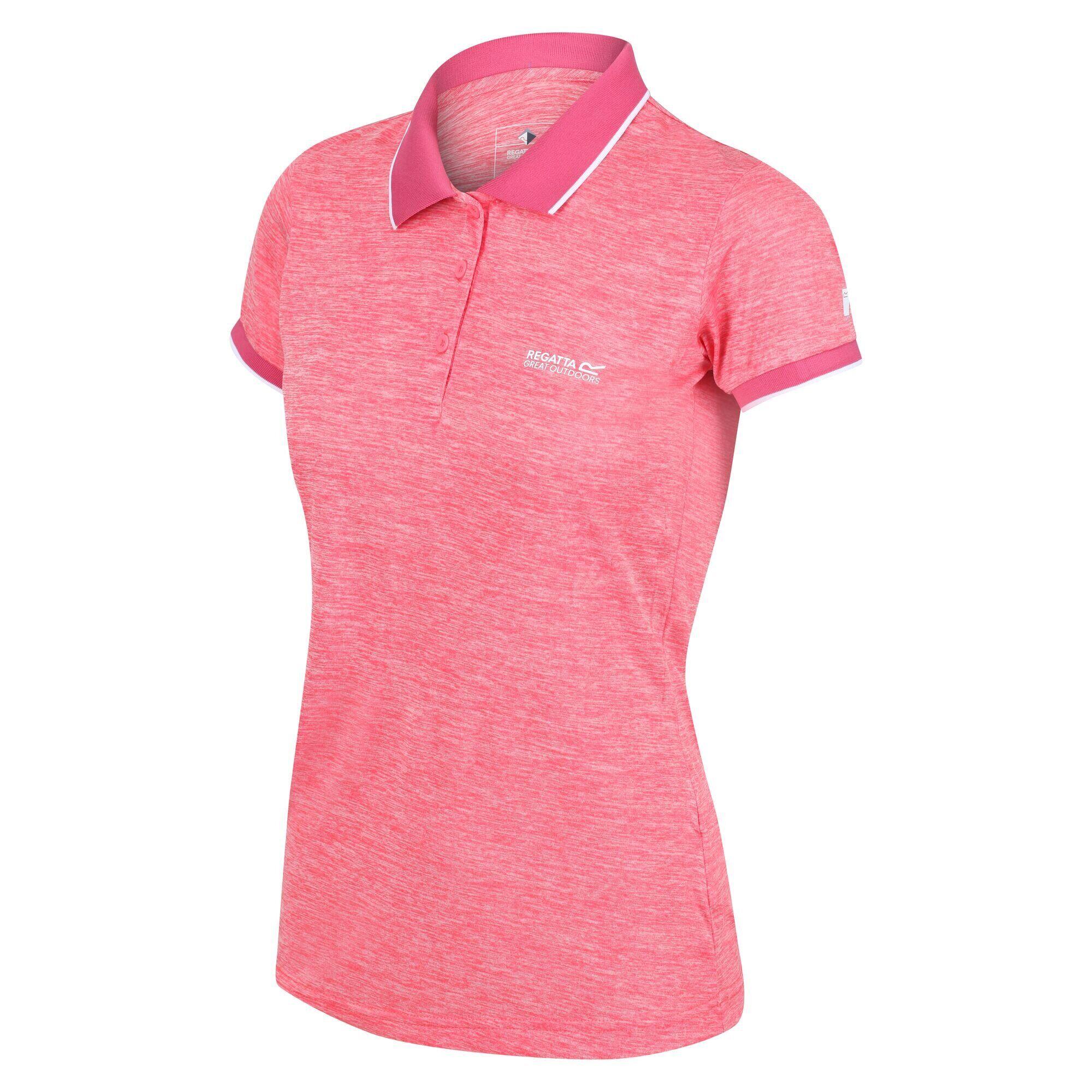 Womens/Ladies Remex II Polo Neck TShirt (Tropical Pink) 3/5