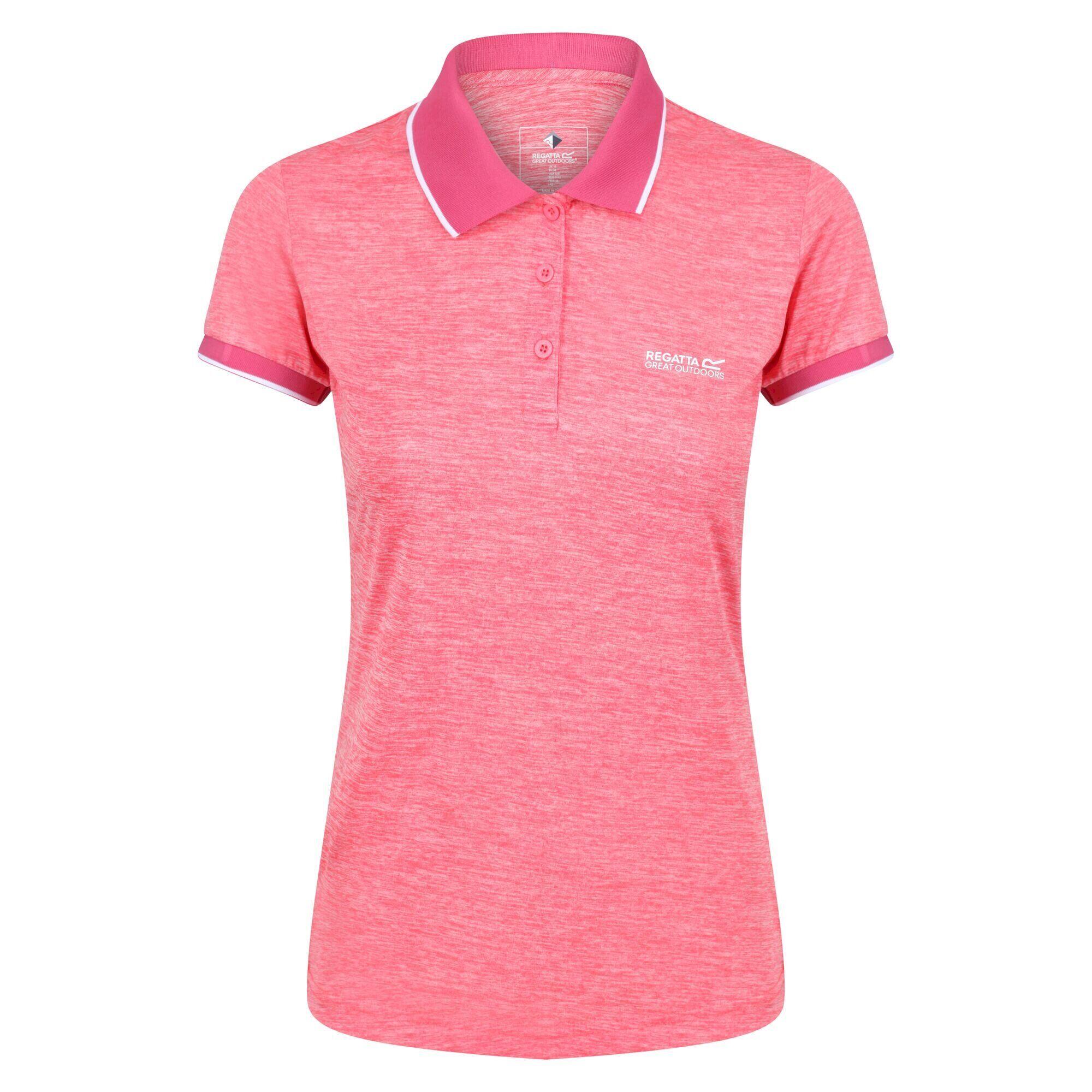 REGATTA Womens/Ladies Remex II Polo Neck TShirt (Tropical Pink)