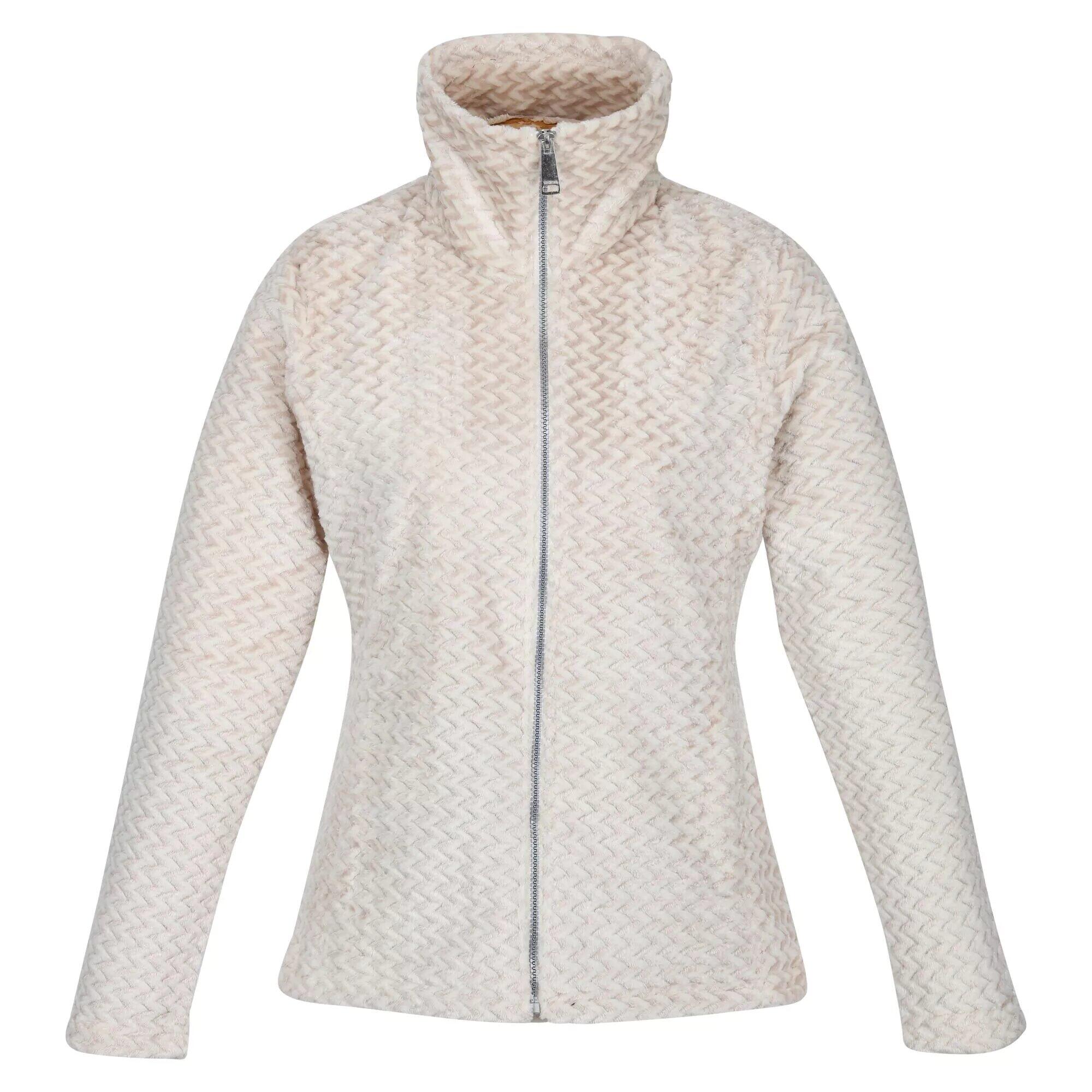 Womens/Ladies Heloise Marl Full Zip Fleece Jacket (Light Vanilla Plait) 1/4
