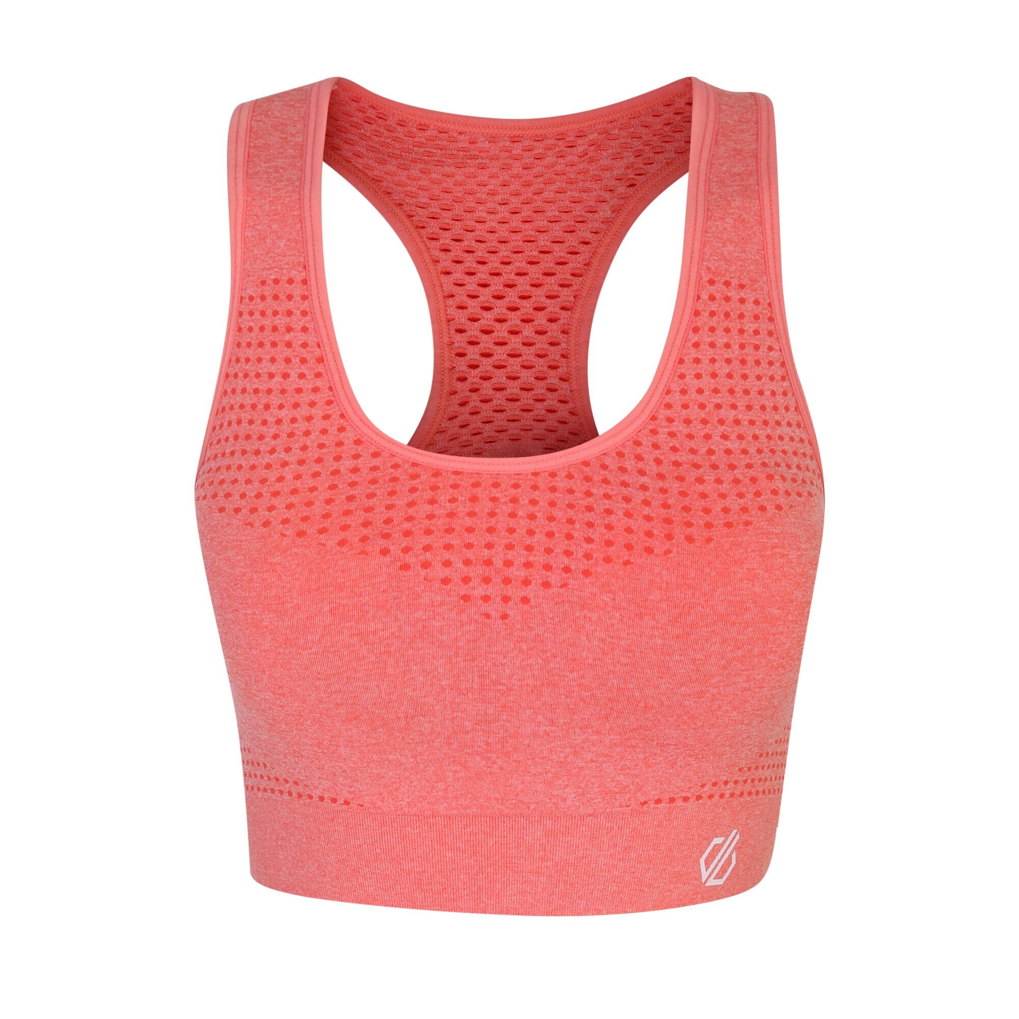 DARE 2B Womens/Ladies Dont Sweat It II Marl Sports Bra (Apricot Blush Pink)