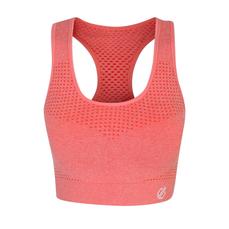 Sujetador Deportivo Don´t Sweat It II Jaspeada para Mujer Albaricoque Rosa