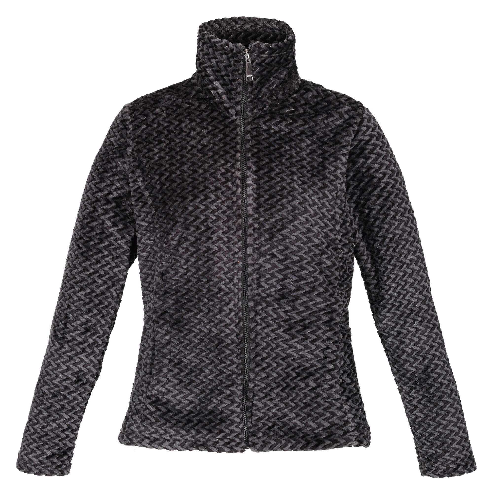 REGATTA Womens/Ladies Heloise Marl Full Zip Fleece Jacket (Black Plait)
