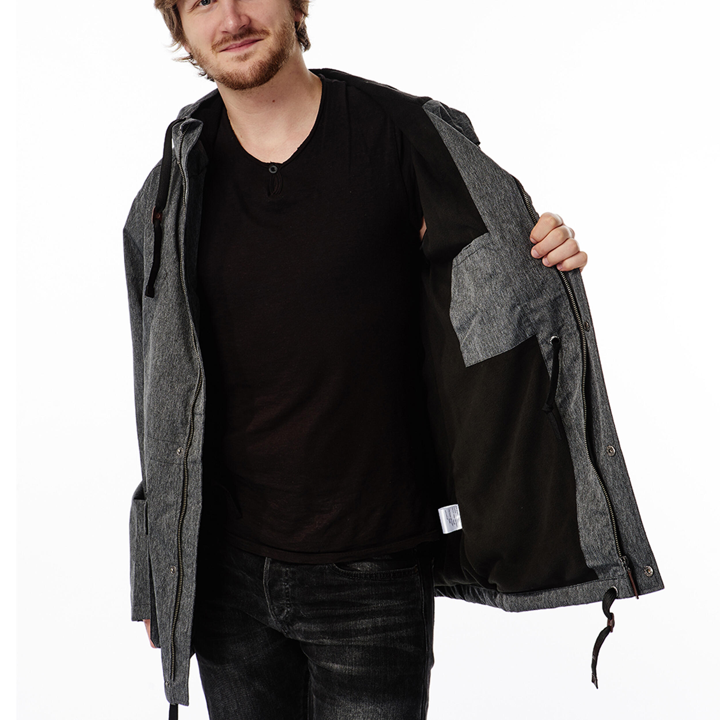 Ski-/Snowboard/ Street Winterjacke Herren - SUMMIT raven grey 3/4