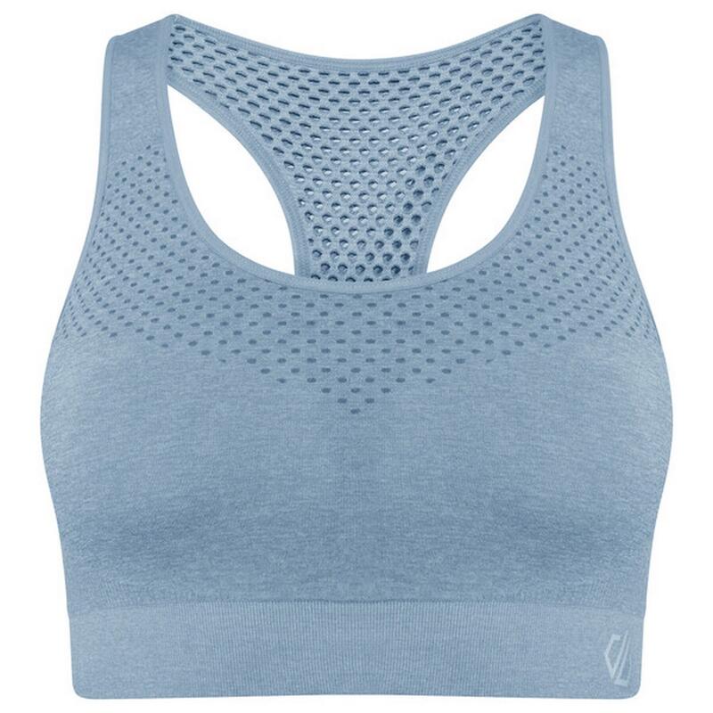 Dames Dont Sweat It II Marl Sportbeha (Steen Blauw)