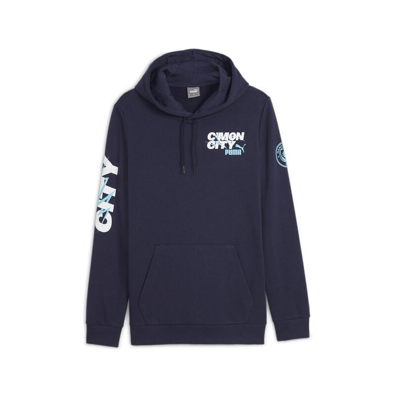 Pulóver Puma Mcfc Ftblicons Hoody, Kék, Férfiak