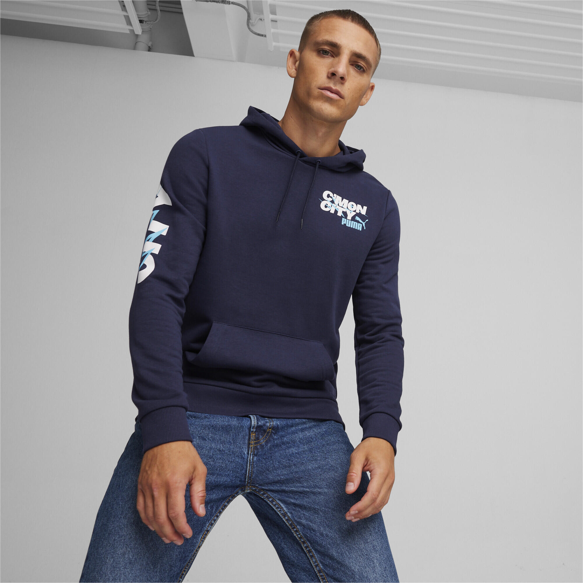 Sudadera con capucha Manchester City Ftblicons PUMA Navy White Blue 2/6
