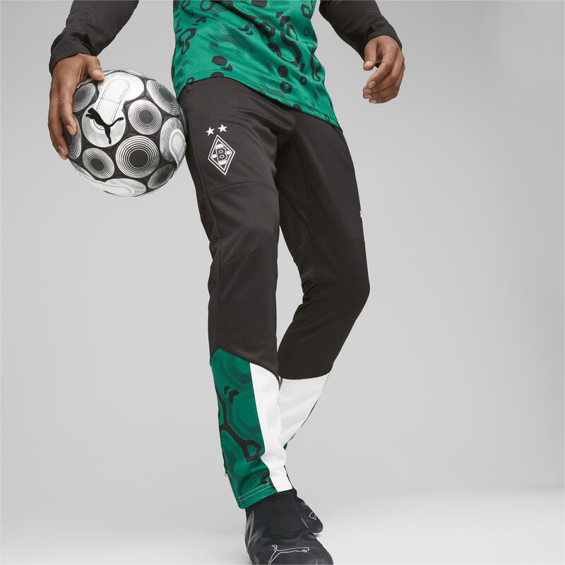 Pantalones Borussia Mönchengladbach de training de fútbol PUMA Power Green Black