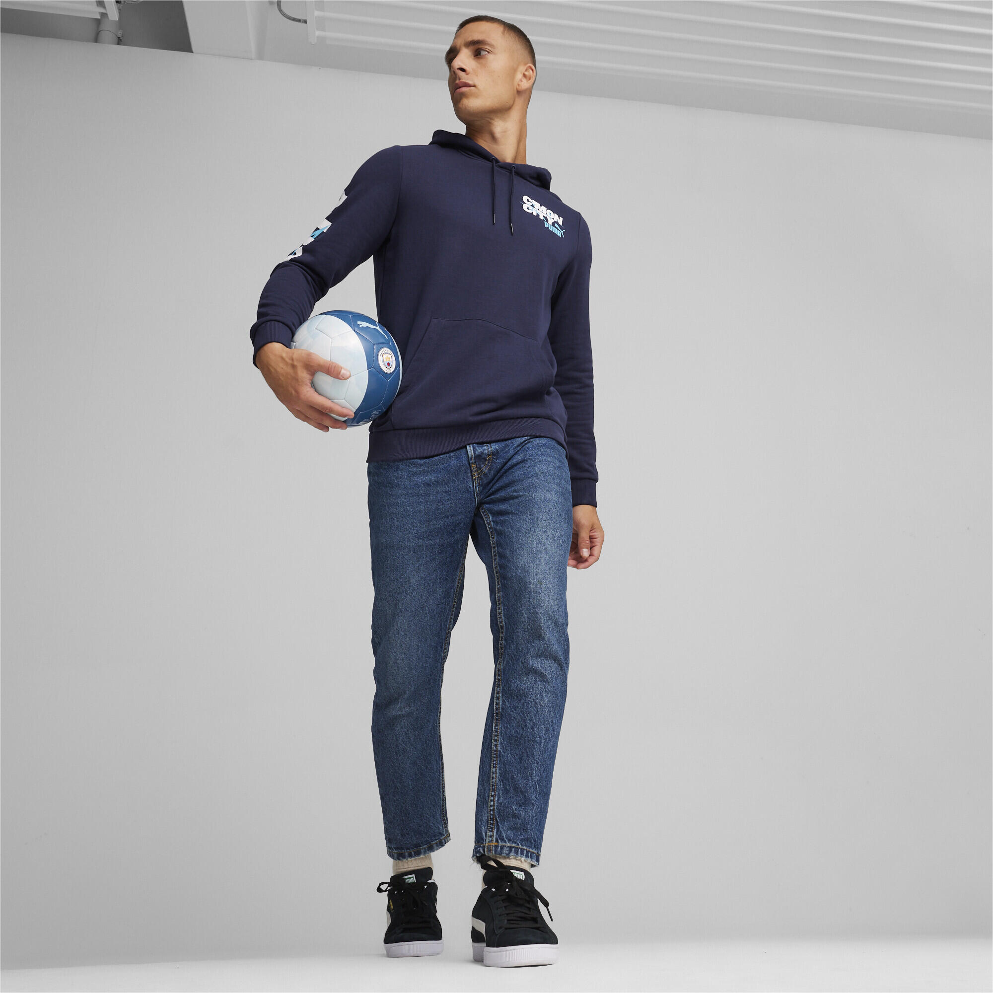 Sudadera con capucha Manchester City Ftblicons PUMA Navy White Blue 4/6
