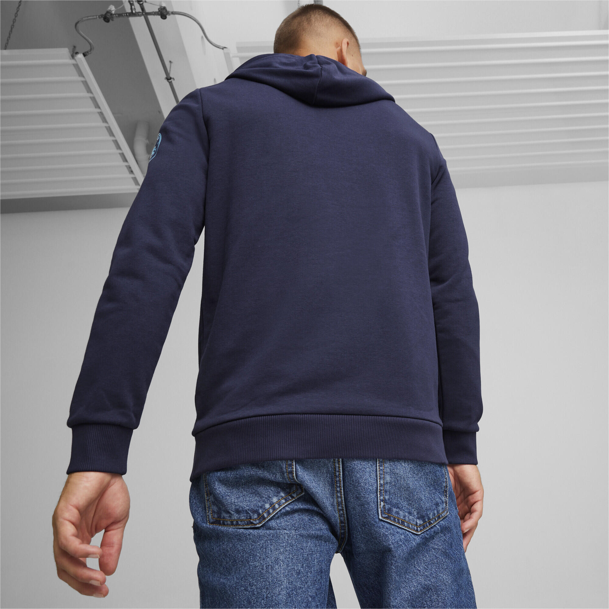 Sudadera con capucha Manchester City Ftblicons PUMA Navy White Blue 5/6