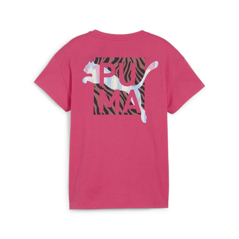 ANIMAL REMIX Boyfriend T-shirt voor meisjes PUMA Garnet Rose Pink