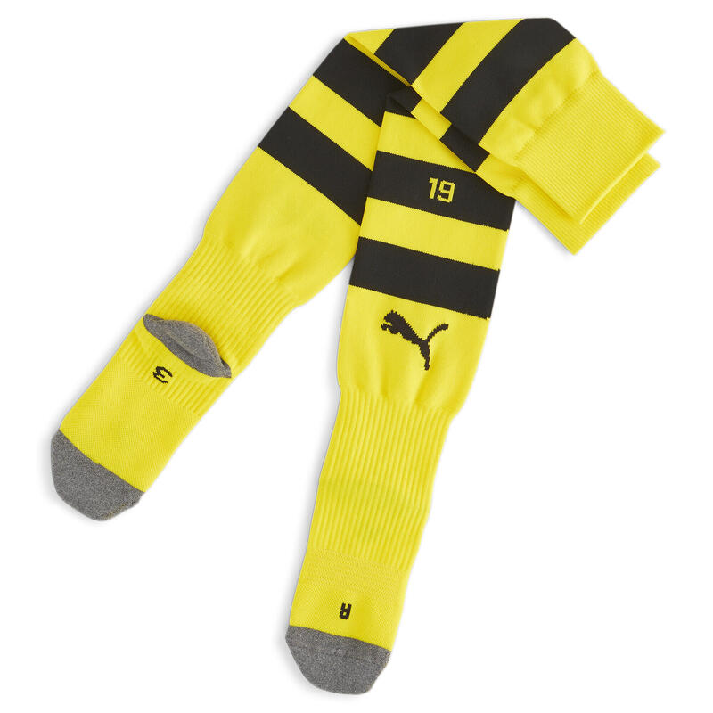 Borussia Dortmund gestreepte voetbalsokken PUMA Cyber Yellow Black