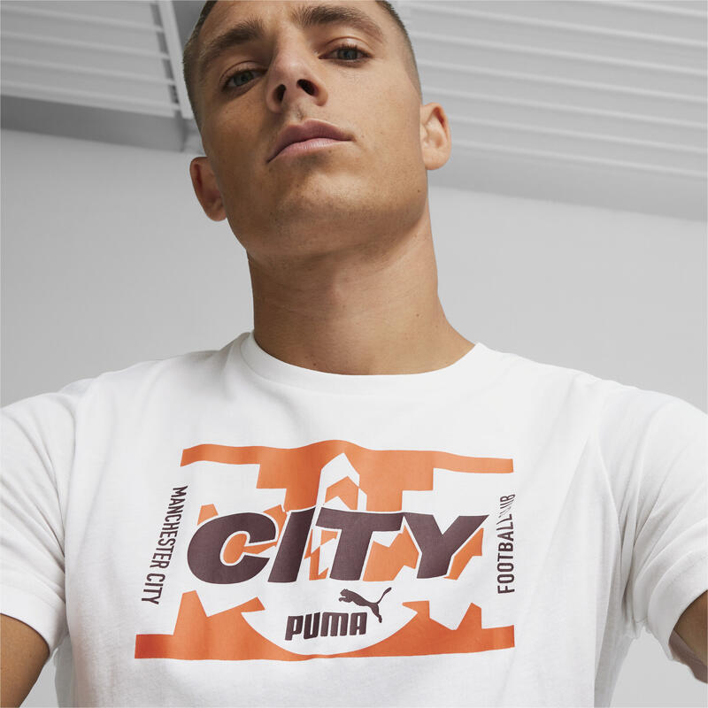 T-shirt Manchester City Ftblicons PUMA White Cayenne Pepper Orange