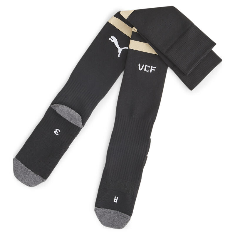 Valencia CF Gestreifte Fußballsocken Herren PUMA Black Light Sand Beige